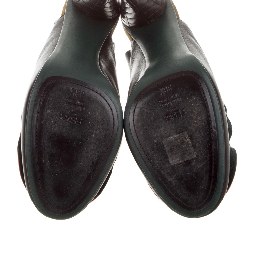 Fendi Leather Ruffle-Accented Mules - Picture 7 of 13